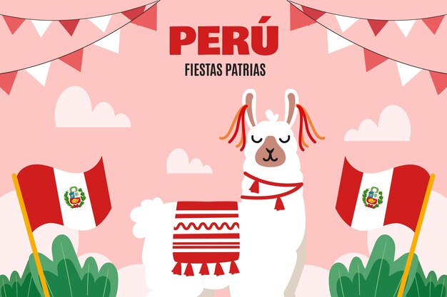 Flat background for peruvian fiestas patrias celebrations