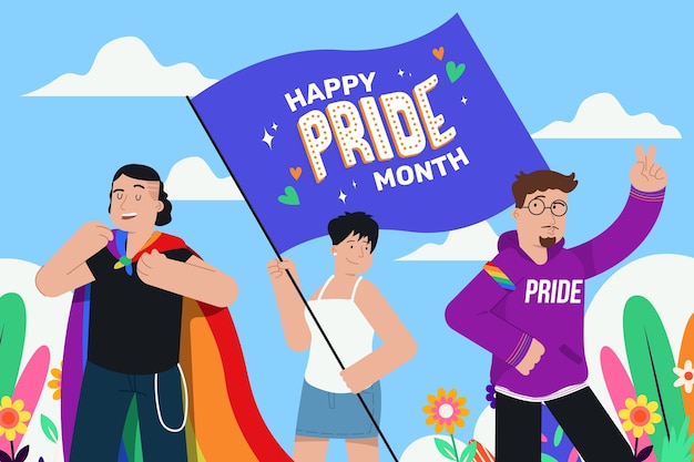 Free Vector flat background for pride month celebration