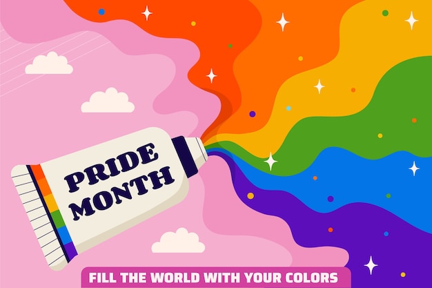 Flat background for pride month celebration