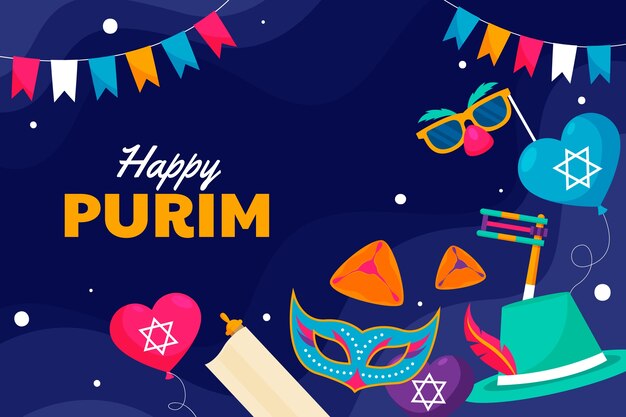 Flat background for purim celebration