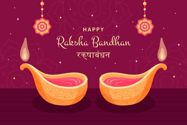 Flat background for raksha bandhan celebration