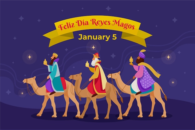 Free Vector flat background for reyes magos