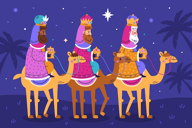 Free Vector flat background for reyes magos