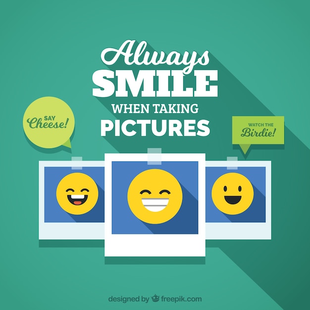 Free Vector flat background of several photos with emoticons