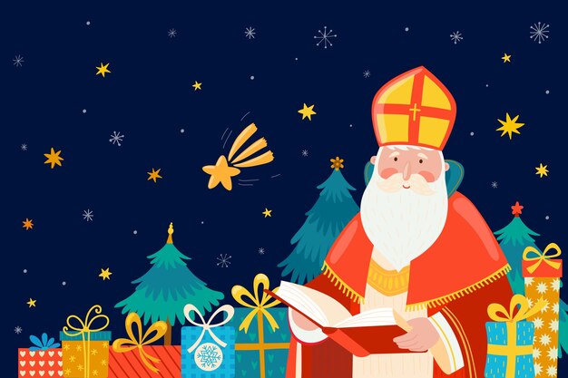 Flat background for sinterklaas holiday