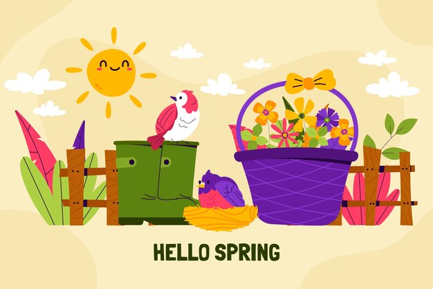 Free Vector flat background for spring season