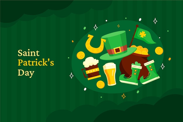 Free Vector flat background for st. patrick's day celebration