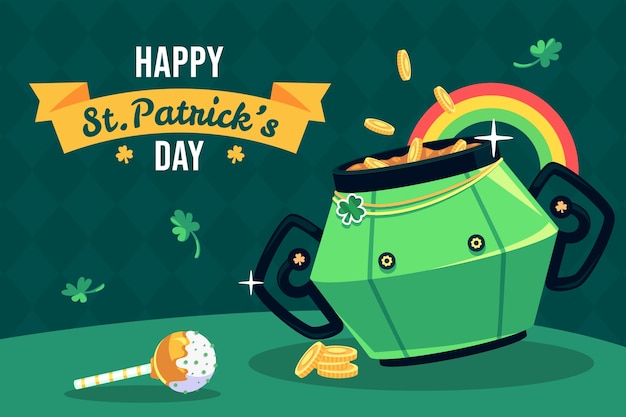 Flat background for st. patrick's day celebration