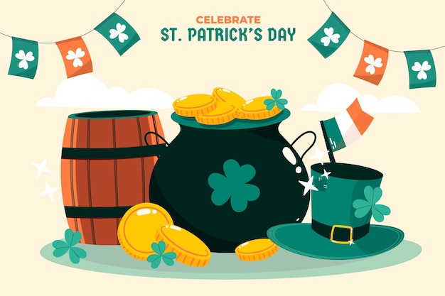 Free Vector flat background for st. patrick's day celebration