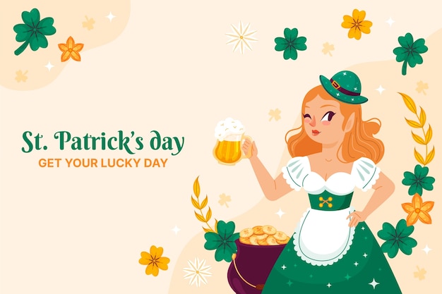 Free Vector flat background for st. patrick's day celebration