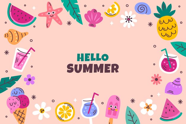 Flat background for summer season