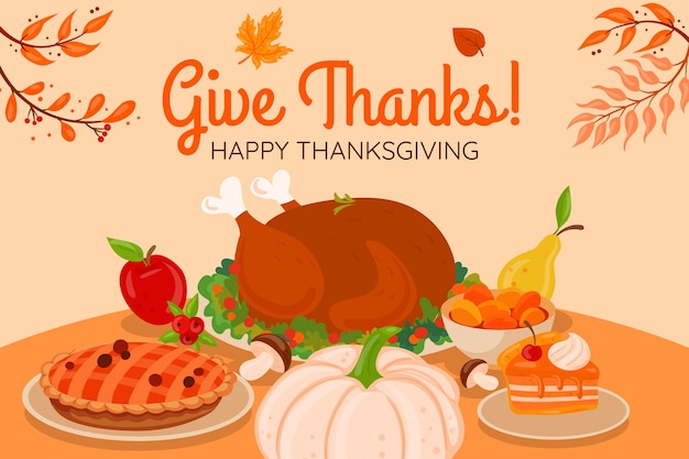 Flat background for thanksgiving day celebration