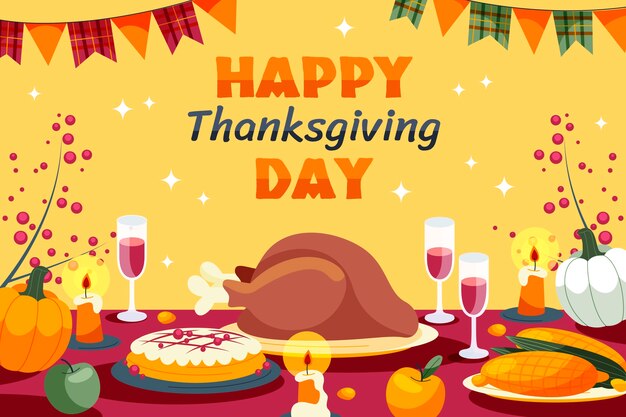 Flat background for thanksgiving day celebration