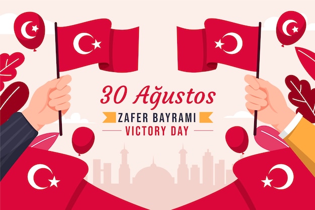 Flat background for turkish armed forces day celebration