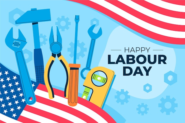 Flat background for us labor day celebration