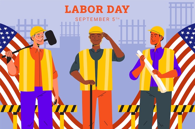 Flat background for us labor day celebration