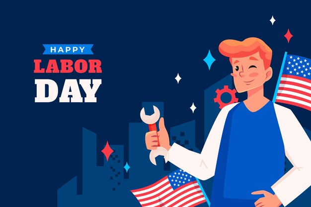 Free Vector flat background for us labor day celebration