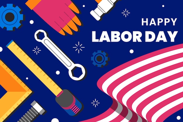 Flat background for us labor day celebration