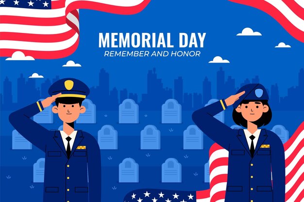 Flat background for usa memorial day celebration