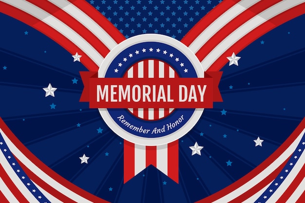 Flat background for usa memorial day holiday