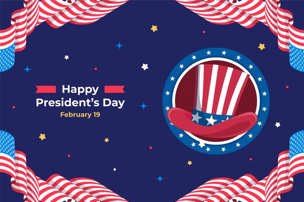 Flat background for usa presidents day holiday