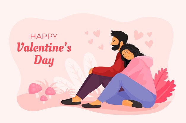 Flat background for valentine's day celebration