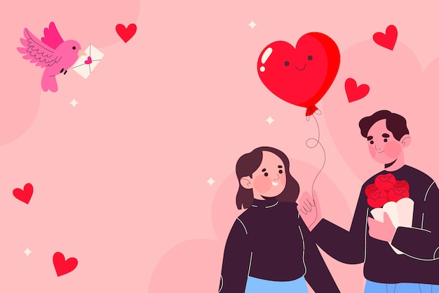 Free Vector flat background for valentines day celebration