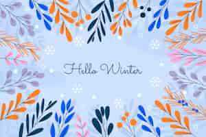 Free vector flat background for winter season with leaves