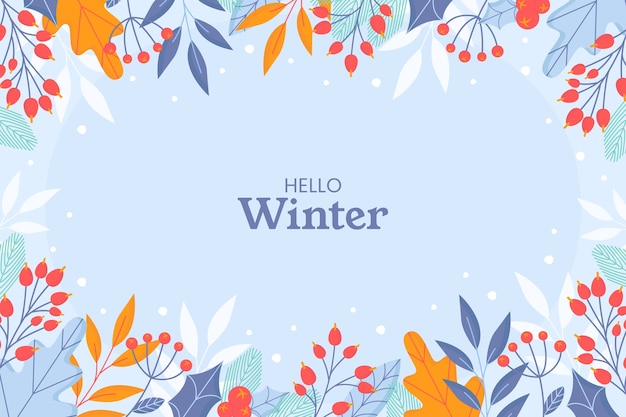 Free vector flat background for winter season