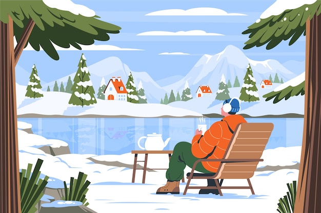 Free Vector flat background for wintertime season