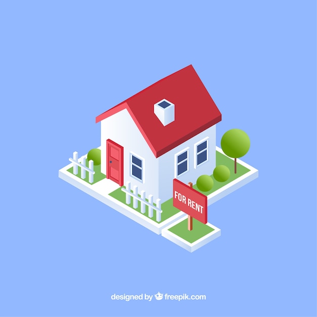 Free Vector flat background with a house for rent