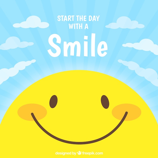 Free Vector flat background with smiley