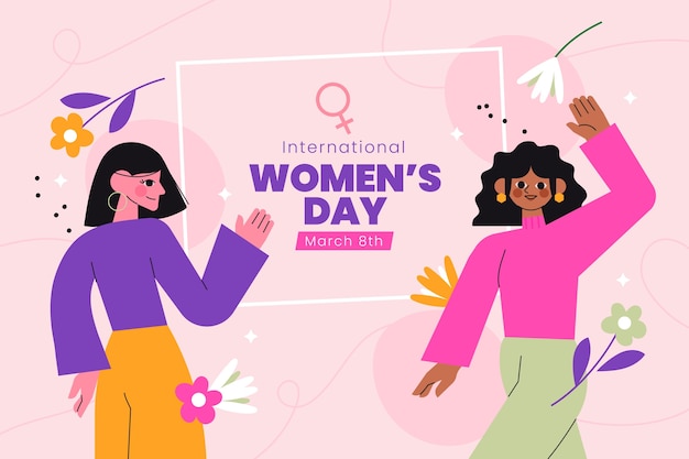 Free Vector flat background women's day celebration