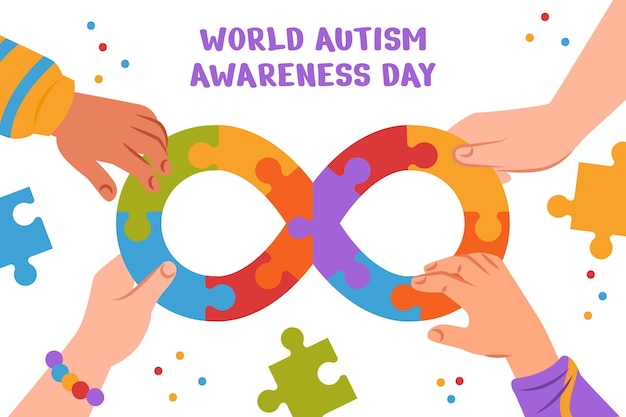 Free Vector flat background for world autism awareness day