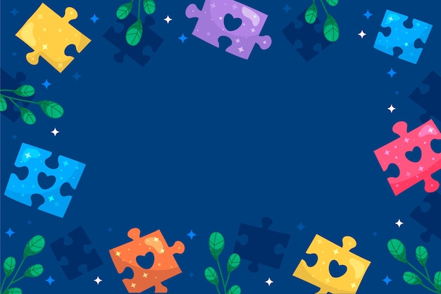 Free Vector flat background for world autism awareness day