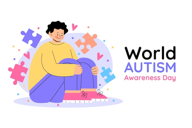 Free vector flat background for world autism awareness day