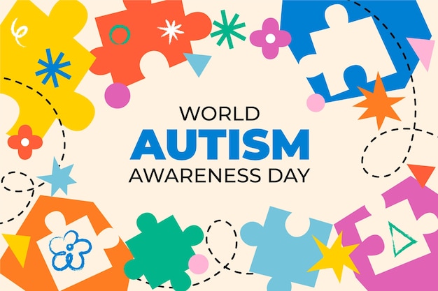 Free Vector flat background for world autism awareness day