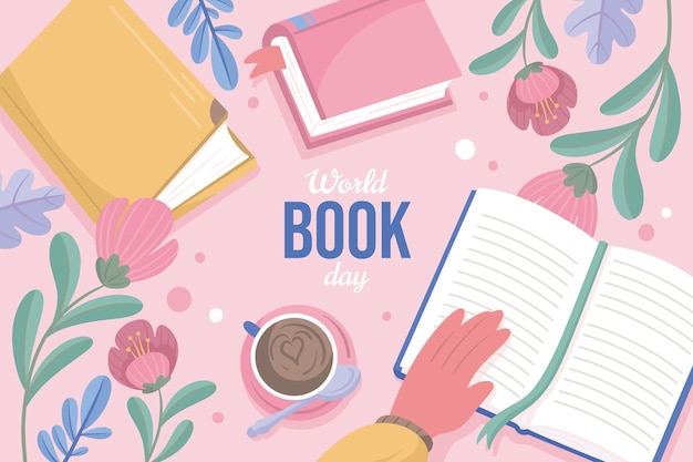 Free Vector flat background for world book day celebration