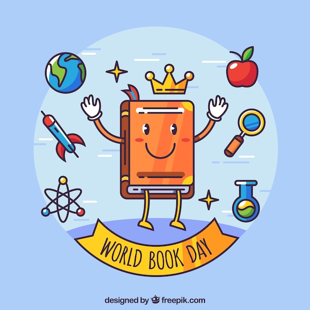 Free Vector flat background for world book day