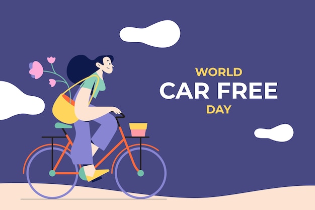 Free Vector flat background for world car free day