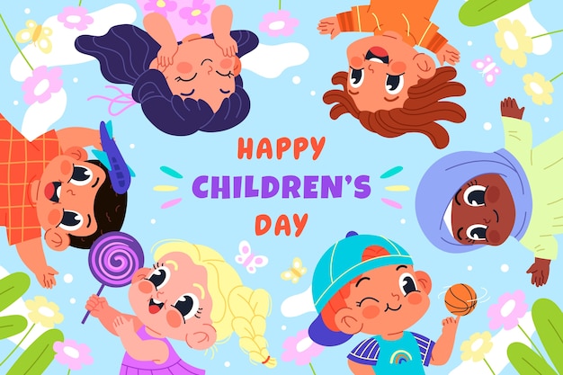 Free Vector flat background for world children's day celebration