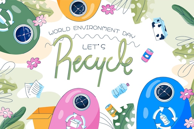 Flat background for world environment day celebration