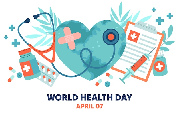 Free Vector flat background for world health day celebration