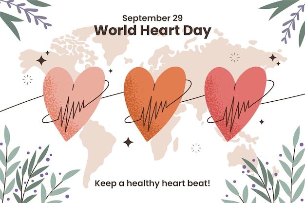 Free Vector flat background for world heart day awareness