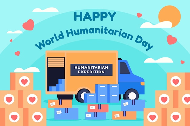 Free Vector flat background for world humanitarian day celebration