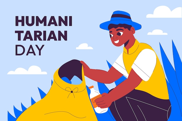 Flat background for world humanitarian day