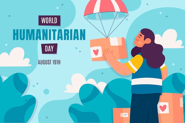 Free Vector flat background for world humanitarian day