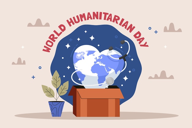 Free Vector flat background for world humanitarian day