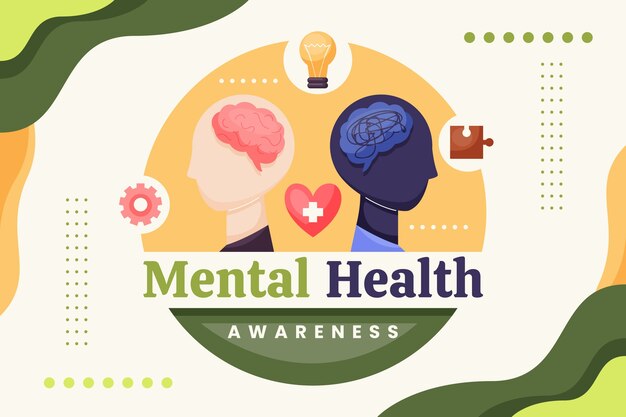 Flat background for world mental health day