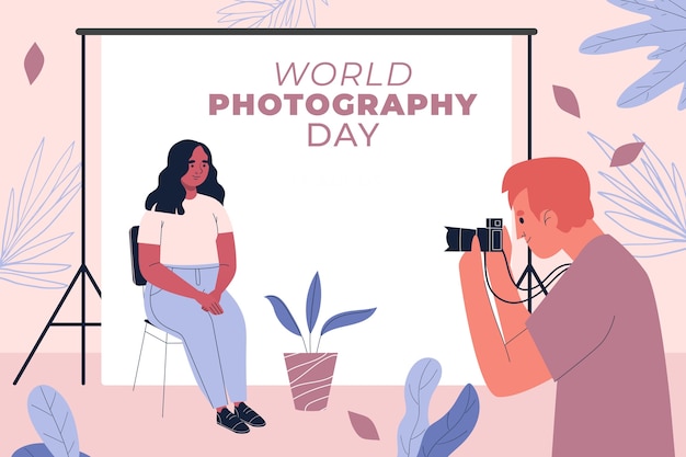 Flat background for world photography day